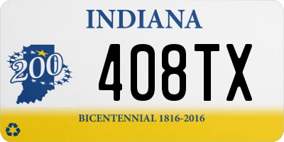 IN license plate 408TX