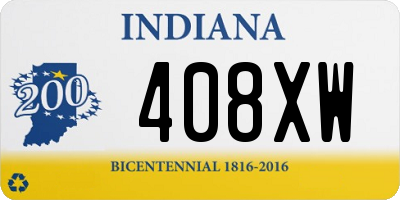 IN license plate 408XW