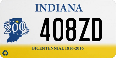 IN license plate 408ZD