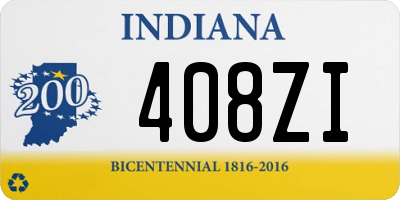 IN license plate 408ZI