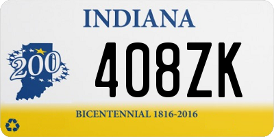 IN license plate 408ZK