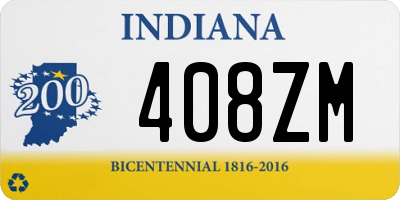 IN license plate 408ZM