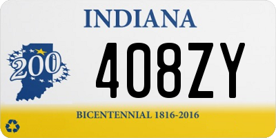 IN license plate 408ZY