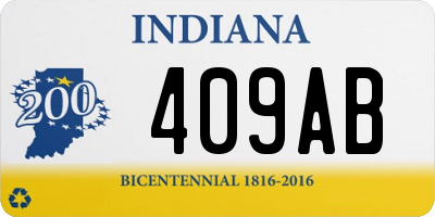 IN license plate 409AB