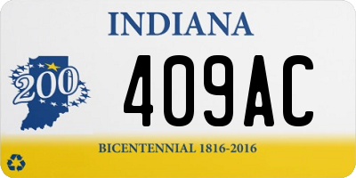 IN license plate 409AC