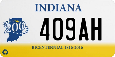 IN license plate 409AH