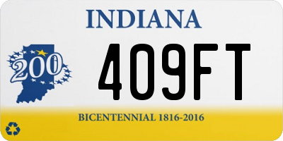 IN license plate 409FT