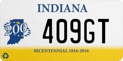 IN license plate 409GT