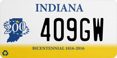 IN license plate 409GW