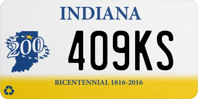 IN license plate 409KS