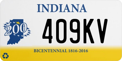 IN license plate 409KV