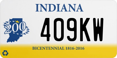 IN license plate 409KW