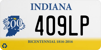 IN license plate 409LP