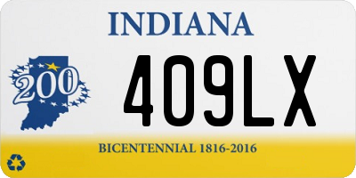 IN license plate 409LX