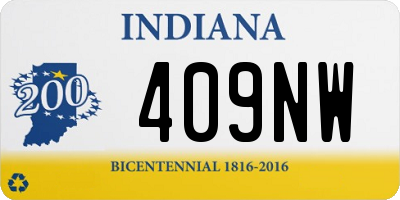 IN license plate 409NW