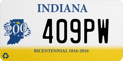 IN license plate 409PW