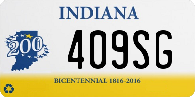 IN license plate 409SG