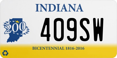 IN license plate 409SW