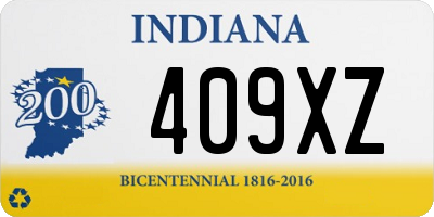 IN license plate 409XZ