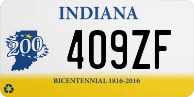 IN license plate 409ZF