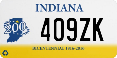 IN license plate 409ZK