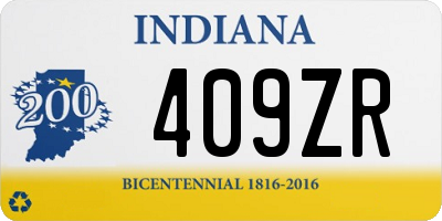 IN license plate 409ZR