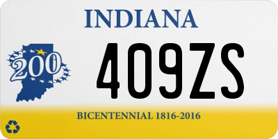 IN license plate 409ZS