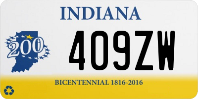 IN license plate 409ZW