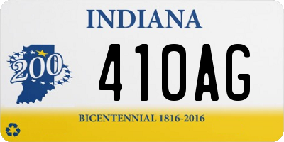 IN license plate 410AG