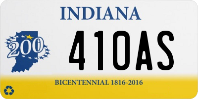 IN license plate 410AS