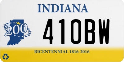 IN license plate 410BW