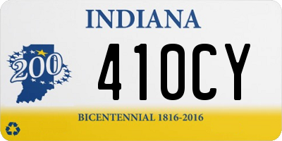 IN license plate 410CY