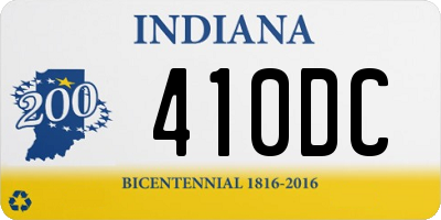 IN license plate 410DC