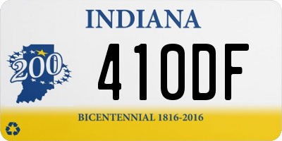 IN license plate 410DF