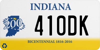 IN license plate 410DK