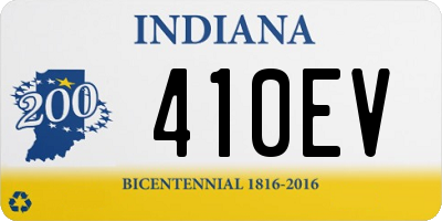 IN license plate 410EV