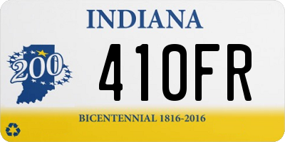 IN license plate 410FR