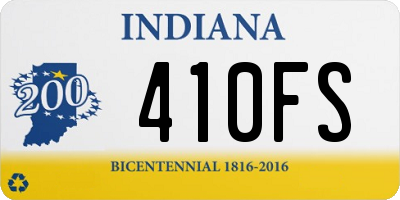 IN license plate 410FS