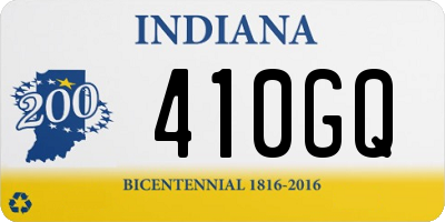 IN license plate 410GQ