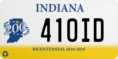 IN license plate 410ID