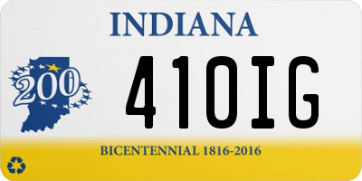 IN license plate 410IG