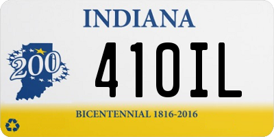 IN license plate 410IL
