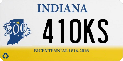 IN license plate 410KS