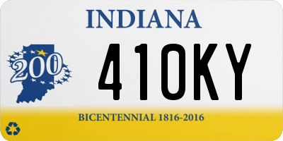 IN license plate 410KY