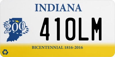 IN license plate 410LM