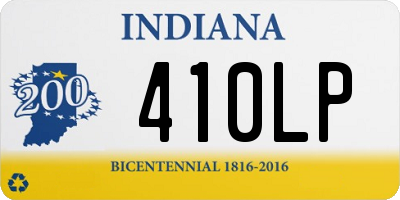 IN license plate 410LP