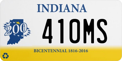 IN license plate 410MS