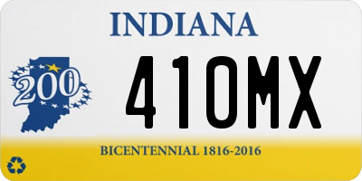 IN license plate 410MX