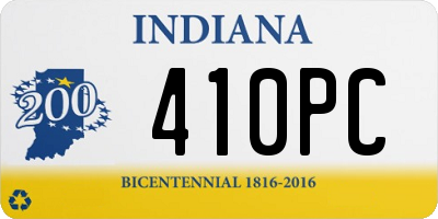 IN license plate 410PC