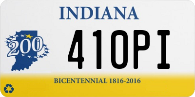 IN license plate 410PI